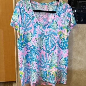 Lilly Pulitzer Pink and Blue Patterned Top